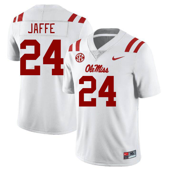 Men #24 Andy Jaffe Ole Miss Rebels College Football Jerseys Stitched-White